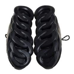Versace Black Mesh And Leather Chain Reaction Sneakers Size 45