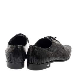 Versace Black Perforated Leather Derby Size 45