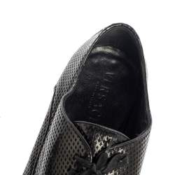 Versace Black Perforated Leather Derby Size 45