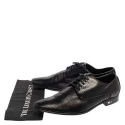Versace Black Perforated Leather Derby Size 45