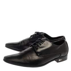 Versace Black Perforated Leather Derby Size 45