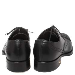Versace Black Leather Medusa Heel Lace Up Oxfords Size 42