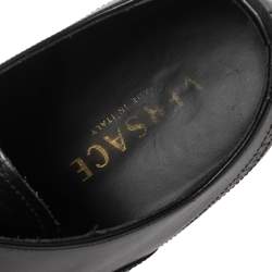 Versace Black Leather Medusa Heel Lace Up Oxfords Size 42