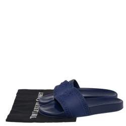 Versace Black Rubber Medusa Head Flat Slides Size 41