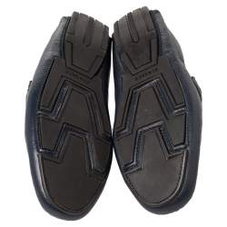 مملوكة مسبقًا حذاء لوفرز فيرساتشي جلد أزرق سليب أون مزين ميدوسا مقاس 42