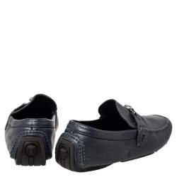 مملوكة مسبقًا حذاء لوفرز فيرساتشي جلد أزرق سليب أون مزين ميدوسا مقاس 42