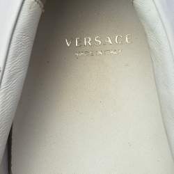 Pre Owned Versace White Leather Palazzo Medusa Slip-On Sneakers Size 39