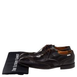 Versace Brown Leather Lace Up Derby Size 41