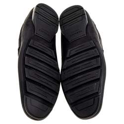 Versace Black Nubuck Leather and Python Medusa Loafers Size 41 