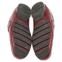 Pre Owned Versace Red Crocodile Leather Medusa Loafers Size 42