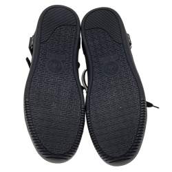 Pre Owned حذاء رياضي فيرساتشي مرتفع من أعلى مداليون جلد أسود مقاس 44