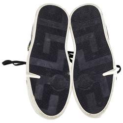 مملوكة مسبقًا Versace Black/Gold Barocco Print Velvet And Leather Medusa High Top Sneakers Size 40.5