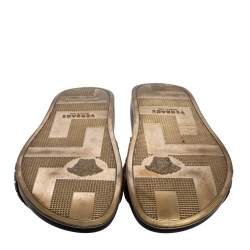 Versace Gold Rubber Medusa Flat Slides Size 41.5 
