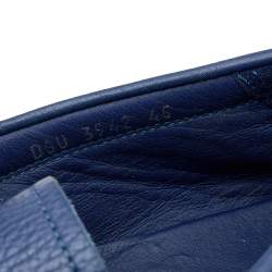 مملوكة مسبقًا Versace Blue Leather Medusa Embellished Slip On Loafers Size 45