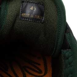 Versace Green Suede And Check Canvas Chain Reaction Sneakers Size 45