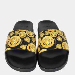 Versace Medusa Coin Stud Leather Slides (45 EUR)