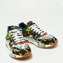 Versace Multicolor Canvas Barocco Chain Reaction Sneakers Size 45