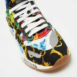 Versace Multicolor Canvas Barocco Chain Reaction Sneakers Size 45