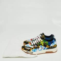 Versace Multicolor Canvas Barocco Chain Reaction Sneakers Size 45