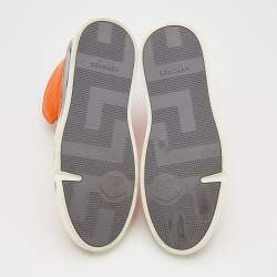 Versace Orange Perforated Leather Medusa High-top Sneakers Size 42
