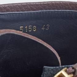 Versace Brown Leather And Suede Medusa Combat Boots Size 43