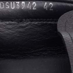 Pre Owned Versace Black Leather Medusa Embellished Slip On Loafers Size 42