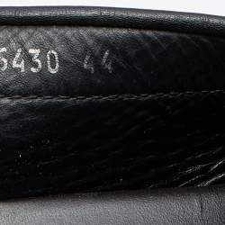 مملوكة مسبقًا Versace Black Ostrich Leg Leather Medusa Slip On Loafers Size 44