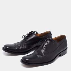 Versace Black Leather Lace Up Oxford Size 43.5