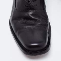 Versace Black Leather Lace Up Oxford Size 43.5