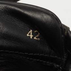 Versace Black Leather Medusa Low Top Lace Up Sneakers Size 42 