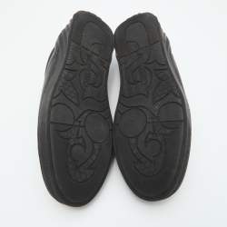 Pre Owned Versace Black Leather Medusa Low Top Lace Up Sneakers Size 44
