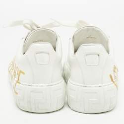 Versace White Leather Greca Logo Sneakers Size 40