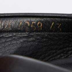 Versace Black Leather Penny Slip On Loafers Size 43