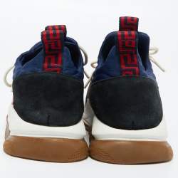 Versace Multicolour Mesh,Neoprene and Suede Sneakers Size 45
