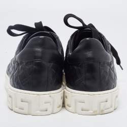 Versace Black Leather Low Top Sneakers Size 42