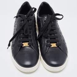 Versace Black Leather Low Top Sneakers Size 42