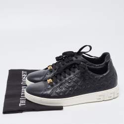 Versace Black Leather Low Top Sneakers Size 42