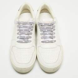 Versace White Leather Ilus Sneakers Size 42
