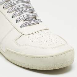 Versace White Leather Ilus Sneakers Size 42