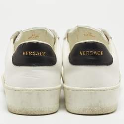 Versace White Leather Ilus Sneakers Size 42