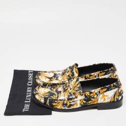 Versace Multicolor Leather Baroque Drivers Loafers Size 44