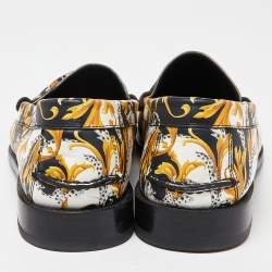 Versace Multicolor Leather Baroque Drivers Loafers Size 44