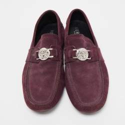 Versace Purple Suede Medusa Loafers Size 43