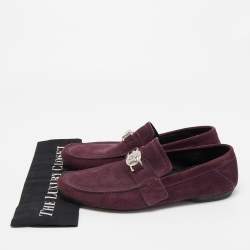 Versace Purple Suede Medusa Loafers Size 43