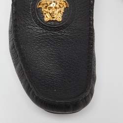 Versace Black Leather Medusa Low Top Loafers Size 43