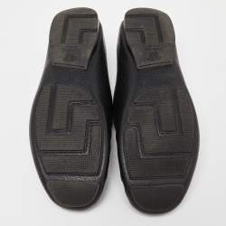 Versace Black Leather Medusa Low Top Loafers Size 43
