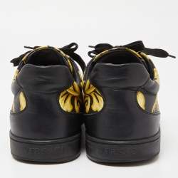 Versace Yellow/Black/Yellow Greca Barocco Low Top Sneakers Size 43