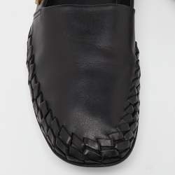 Versace Black Leather Medusa Slip on Loafers Size 42