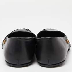 Versace Black Leather Medusa Slip on Loafers Size 42