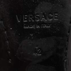 Versace Black Leather Medusa Slip on Loafers Size 42